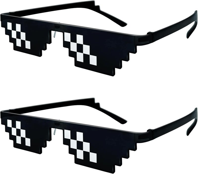 Lorigun Thug Life Glasses Pixel Sunglasses for Party, Deal with it Glasses Bachelor Party Decor - Image 1